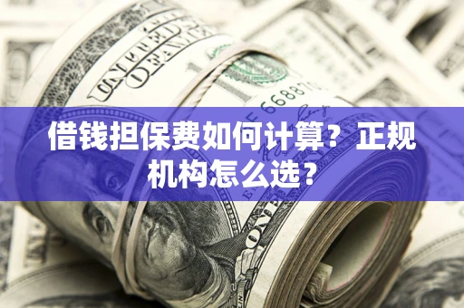 北京借钱担保费如何计算？正规机构怎么选？